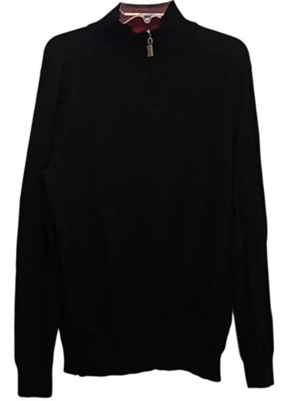 Harrison Davis 1/4 Zip Pullover Sweater Men's Large Black Preppy Business Casual